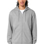 Stanley Stella Mens Cultivator 2.0 Full Zip Hooded Sweatshirt Hoodie w/ Pockets - Heather Grey