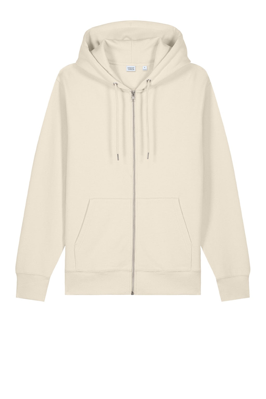 Stanley Stella SXU005 Mens Cultivator 2.0 Full Zip Hooded Sweatshirt Hoodie w/ Pockets Natural Raw Flat Front