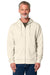 Stanley Stella SXU005 Mens Cultivator 2.0 Full Zip Hooded Sweatshirt Hoodie w/ Pockets Natural Raw Model Front