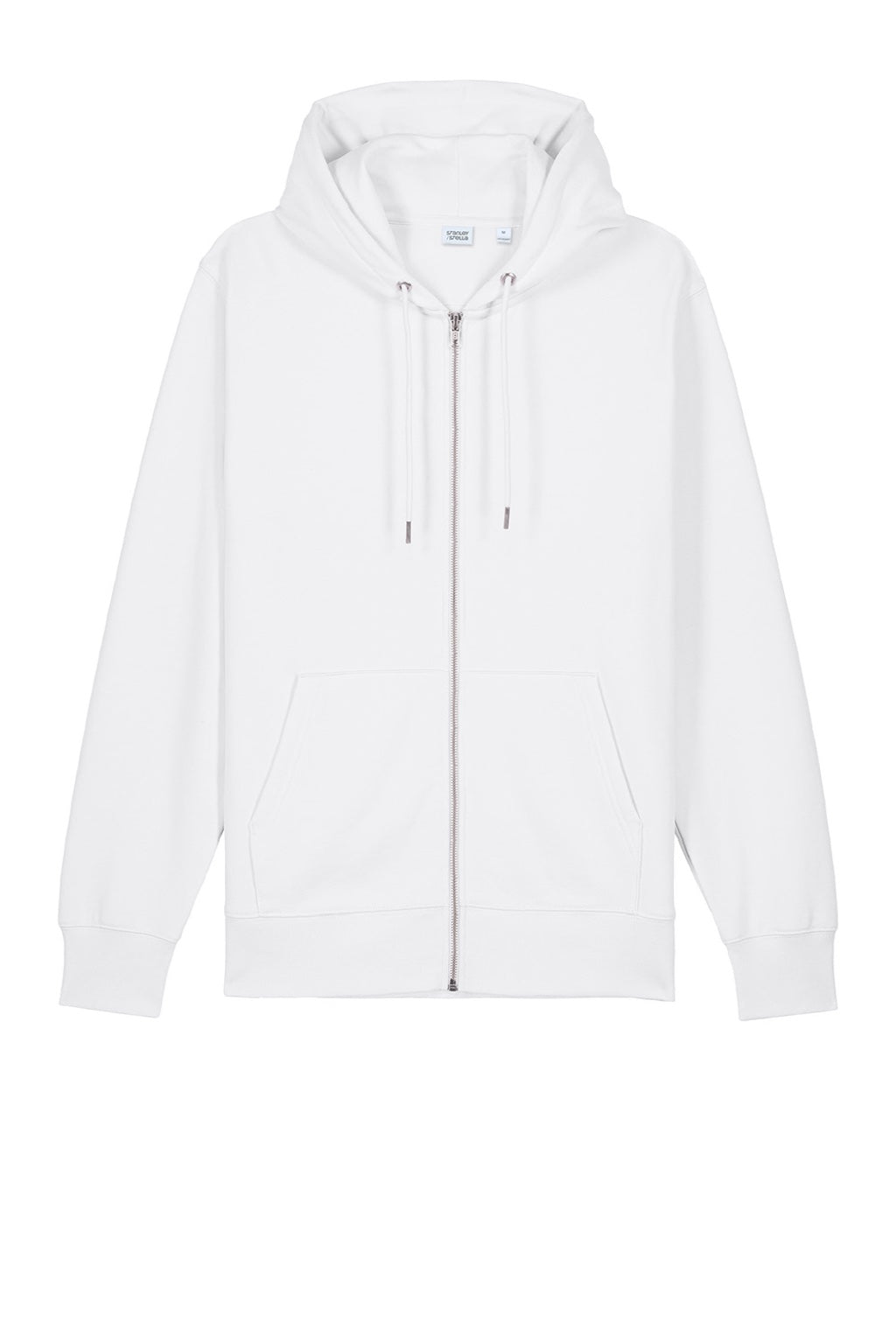 Stanley Stella SXU005 Mens Cultivator 2.0 Full Zip Hooded Sweatshirt Hoodie w/ Pockets White Flat Front