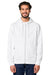 Stanley Stella SXU005 Mens Cultivator 2.0 Full Zip Hooded Sweatshirt Hoodie w/ Pockets White Model Front