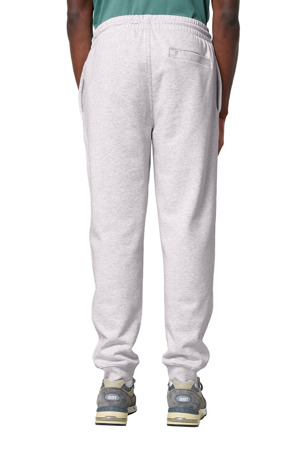 Stanley Stella SXU006 Mens Flyer Jogger Sweatpants w/ Pockets Heather Cool Grey Model Back