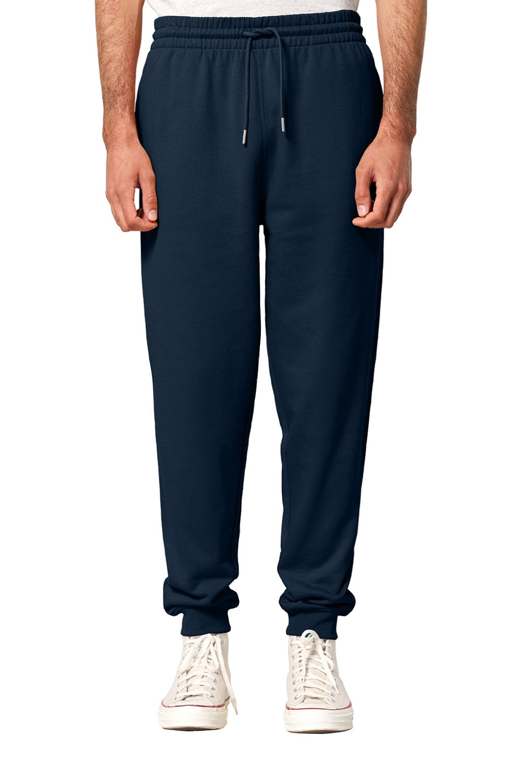 Stanley Stella SXU006 Mens Flyer Jogger Sweatpants w/ Pockets French Navy Blue Model Front