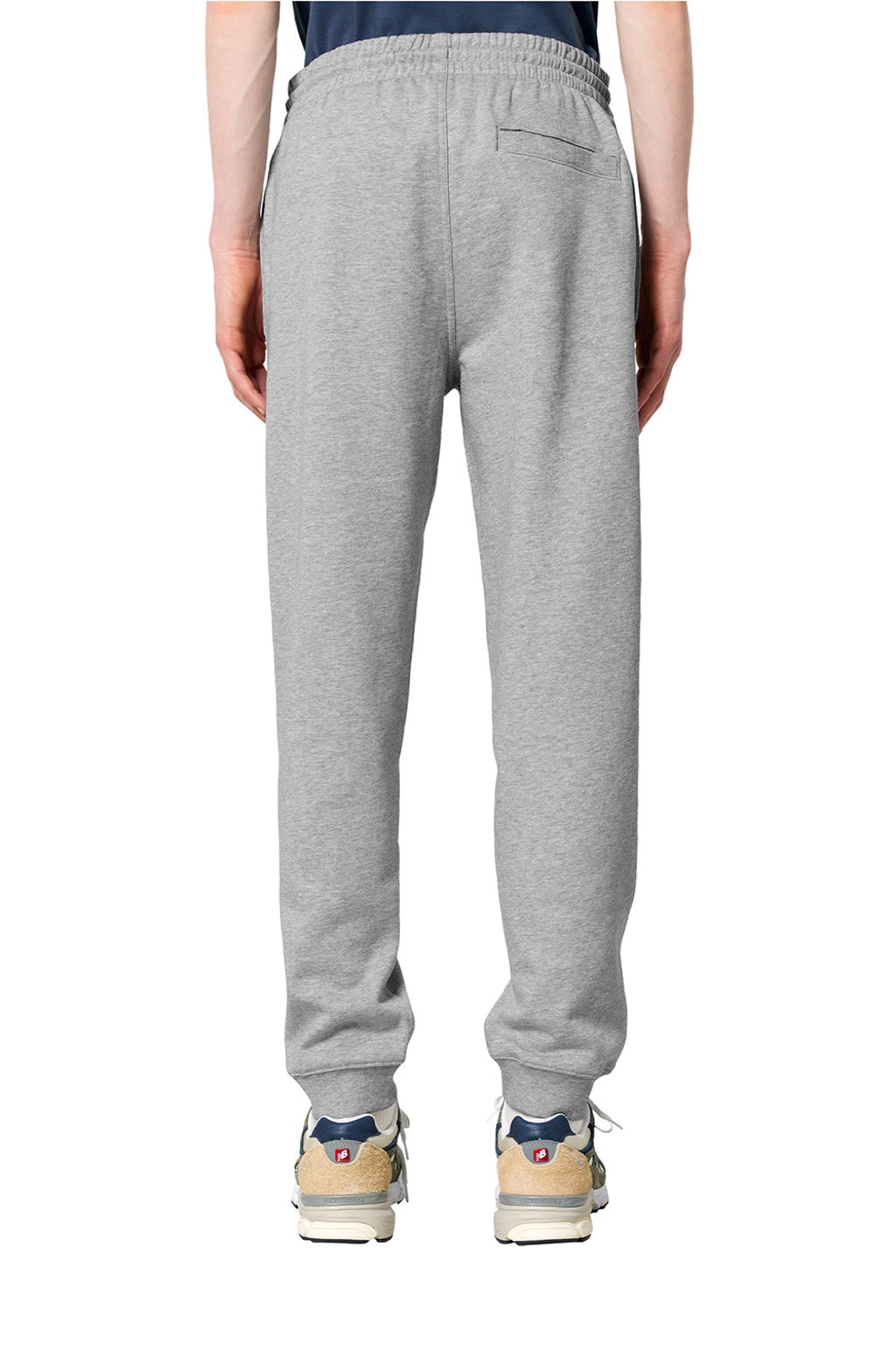 Stanley Stella SXU006 Mens Flyer Jogger Sweatpants w/ Pockets Heather Grey Model Back