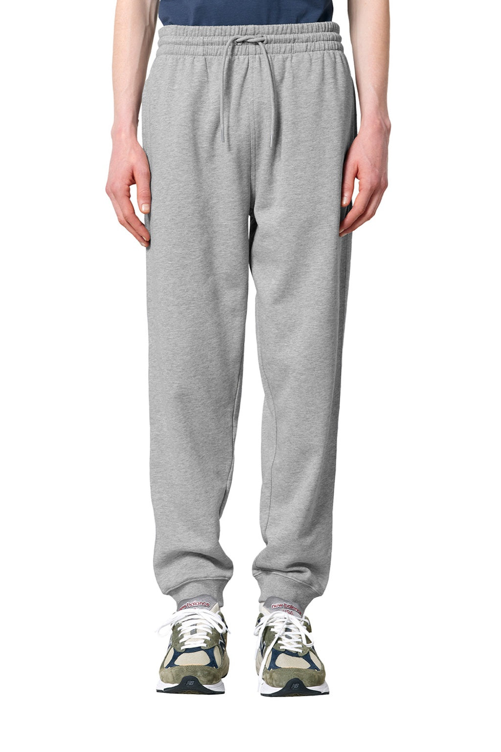 Stanley Stella SXU006 Mens Flyer Jogger Sweatpants w/ Pockets Heather Grey Model Front