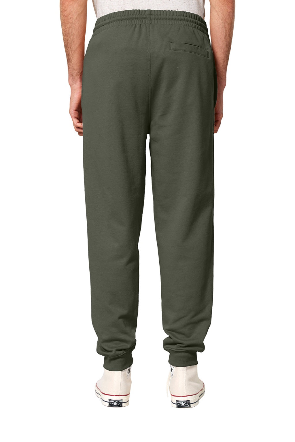 Stanley Stella SXU006 Mens Flyer Jogger Sweatpants w/ Pockets Khaki Green Model Back