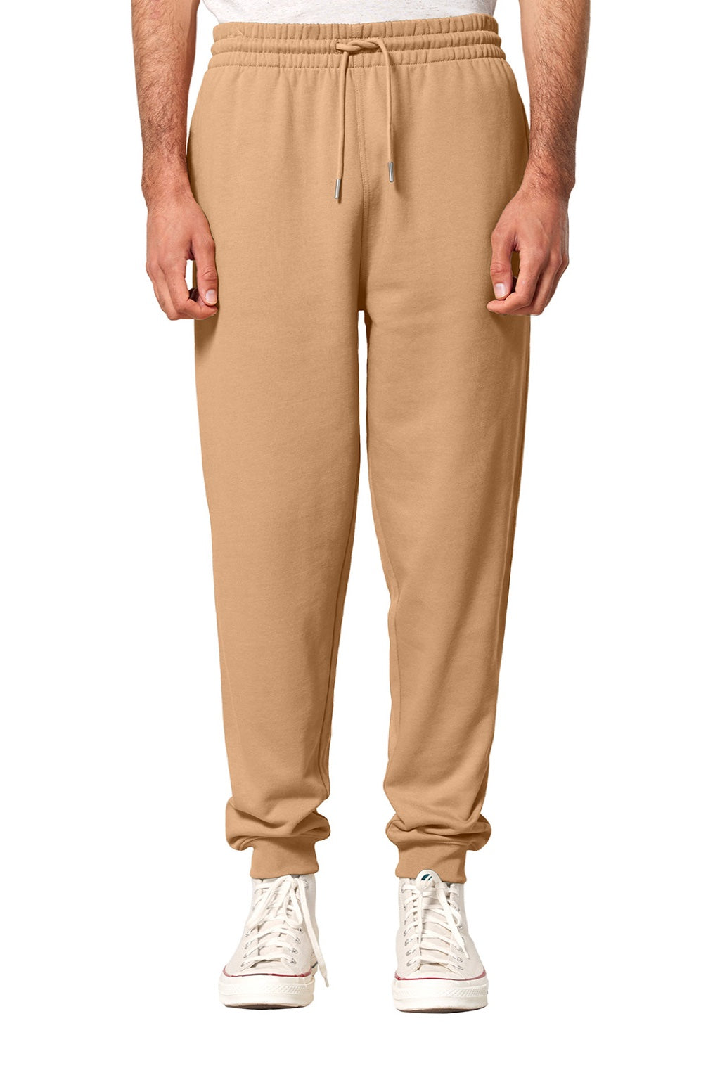 Stanley Stella SXU006 Mens Flyer Jogger Sweatpants w/ Pockets Latte Brown Model Front