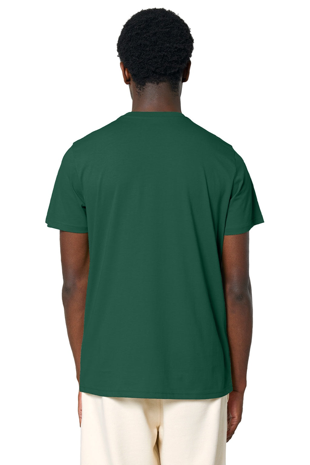 Stanley Stella SXU007 Mens Crafter Short Sleeve Crewneck T-Shirt Bottle Green Model Back