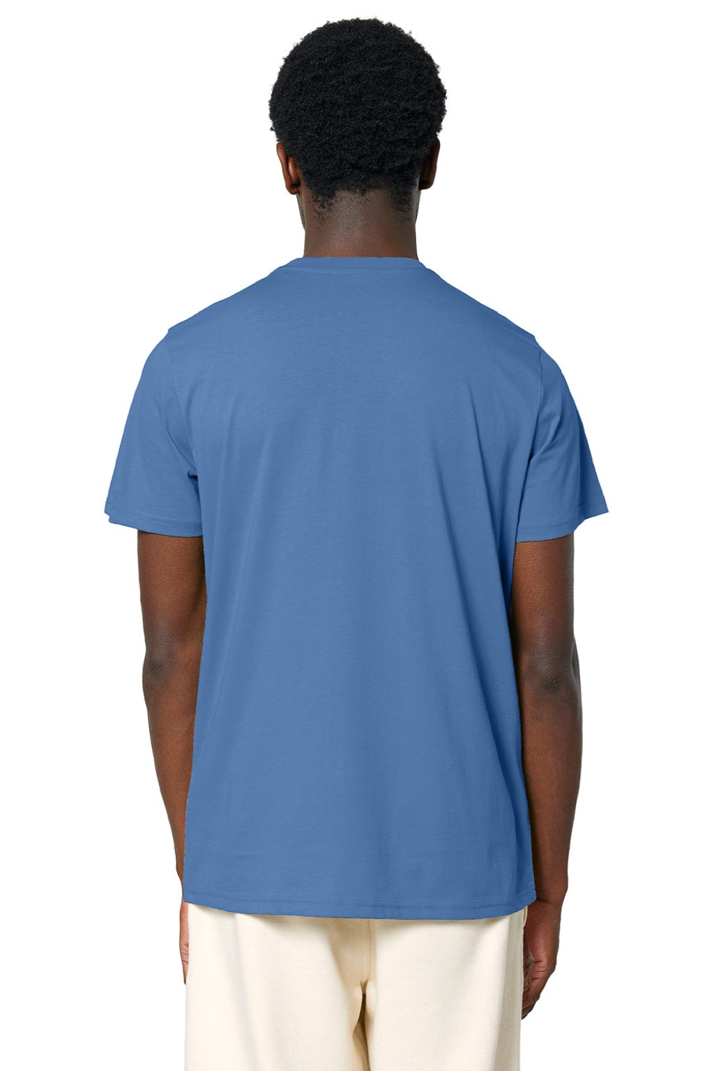 Stanley Stella SXU007 Mens Crafter Short Sleeve Crewneck T-Shirt Bright Blue Model Back