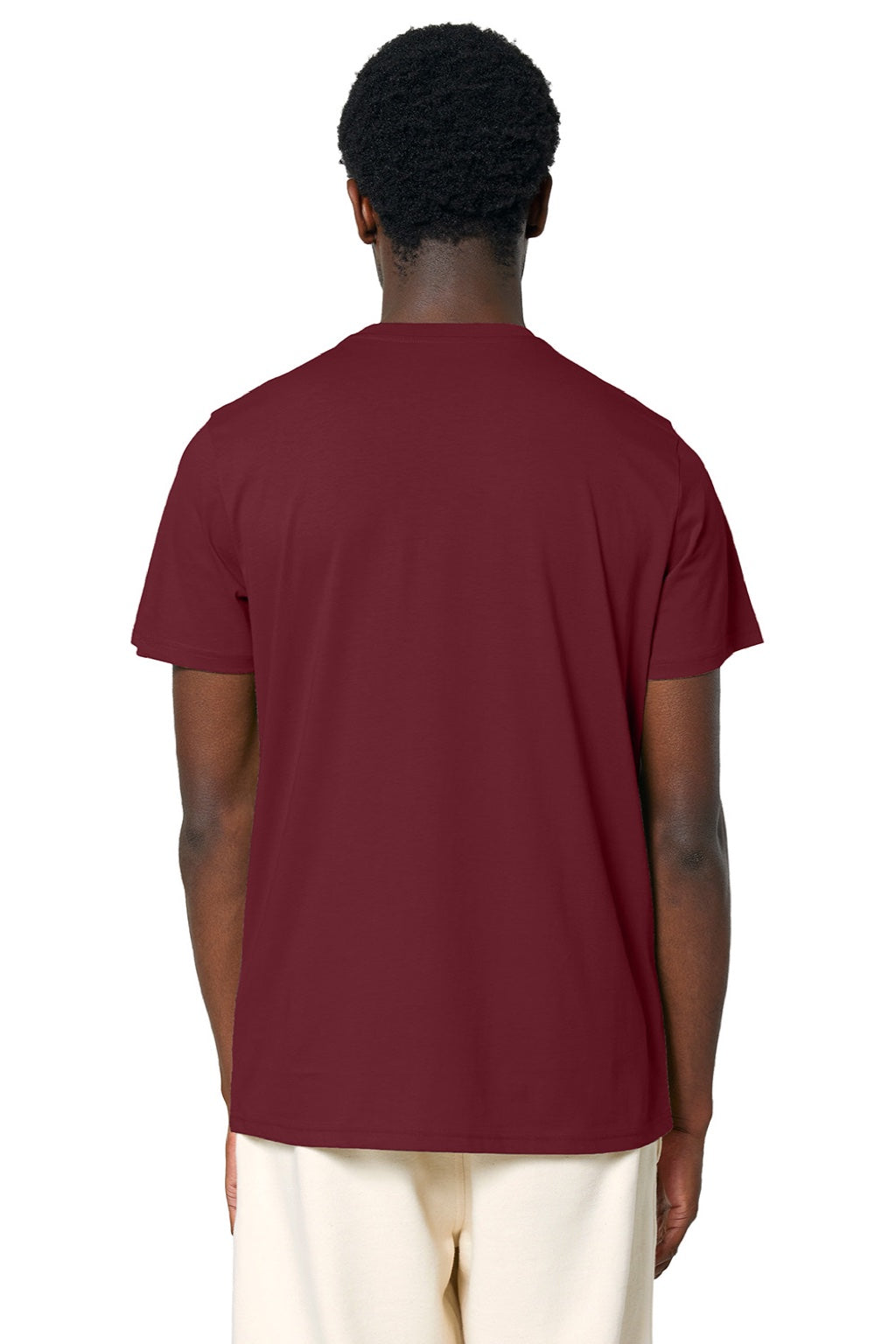 Stanley Stella SXU007 Mens Crafter Short Sleeve Crewneck T-Shirt Burgundy Model Back