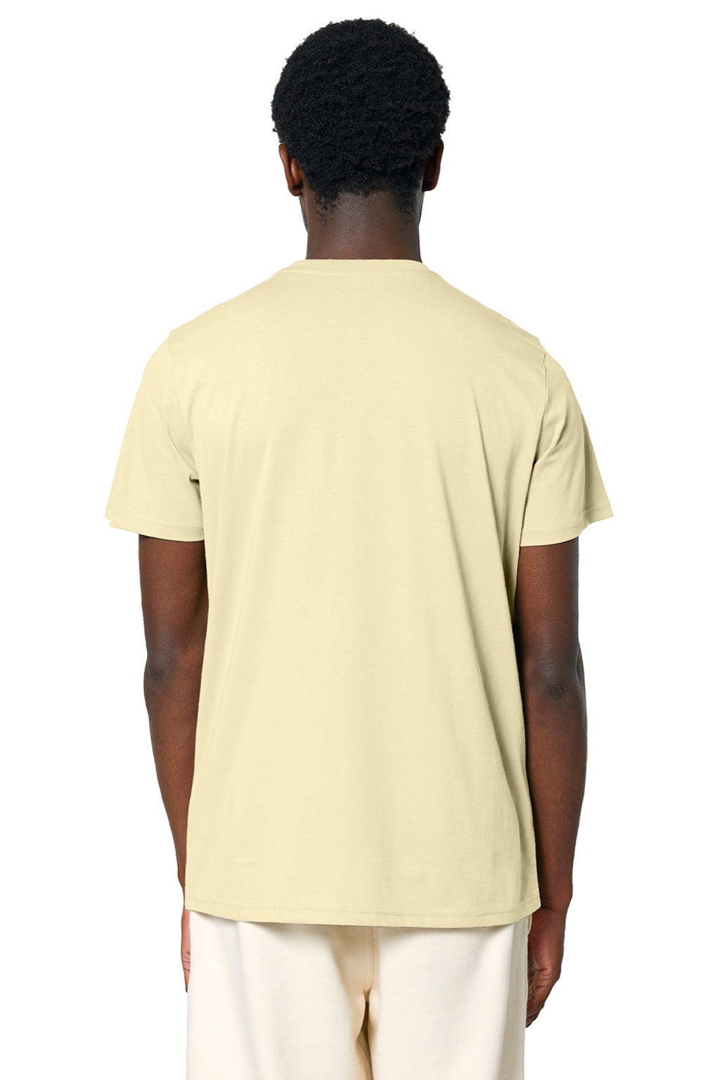 Stanley Stella SXU007 Mens Crafter Short Sleeve Crewneck T-Shirt Butter Yellow Model Back