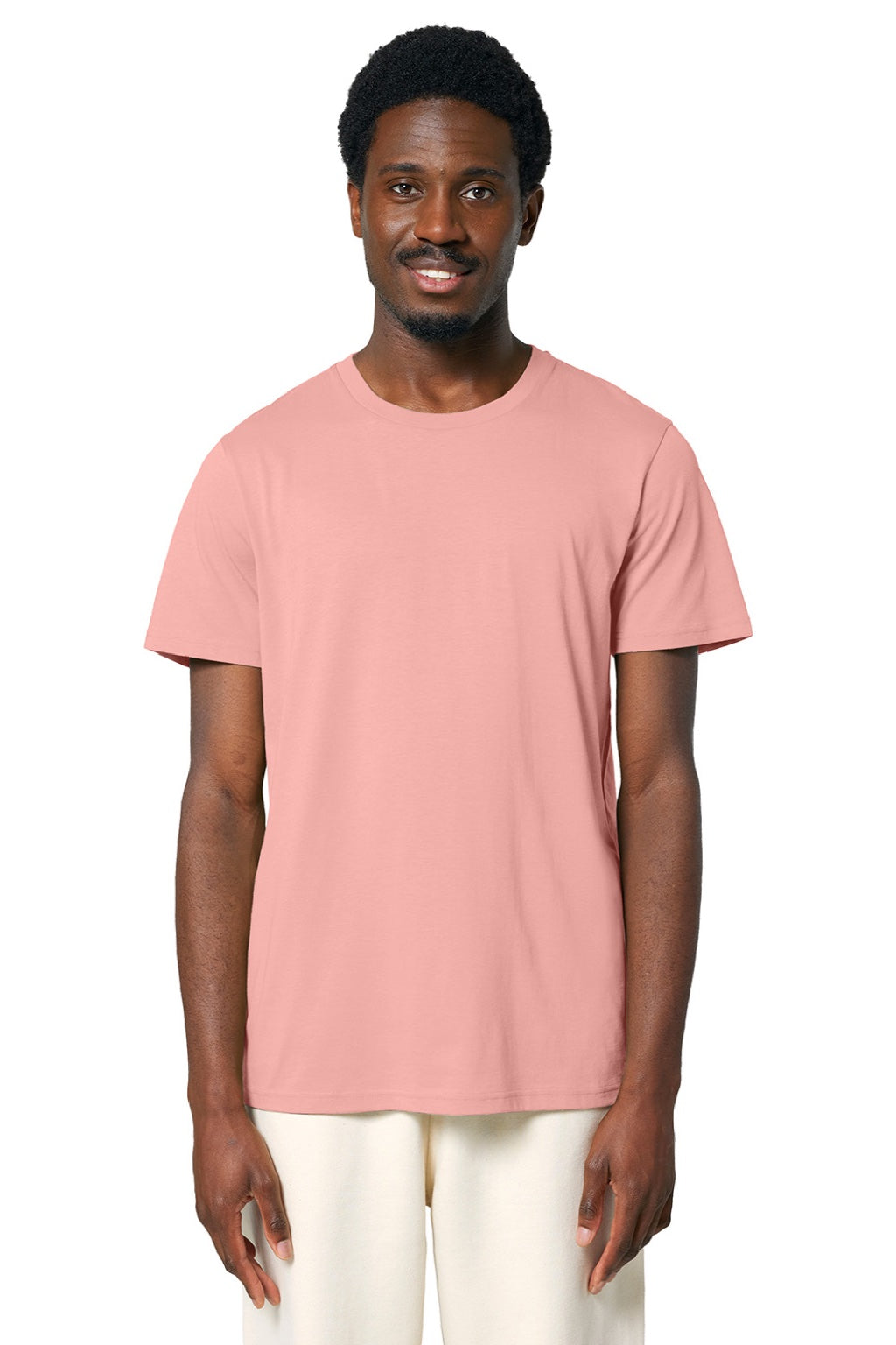 Stanley Stella SXU007 Mens Crafter Short Sleeve Crewneck T-Shirt Canyon Pink Model Front