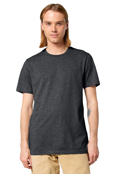 Stanley Stella SXU007 Mens Crafter Short Sleeve Crewneck T-Shirt Heather Dark Grey Model Front