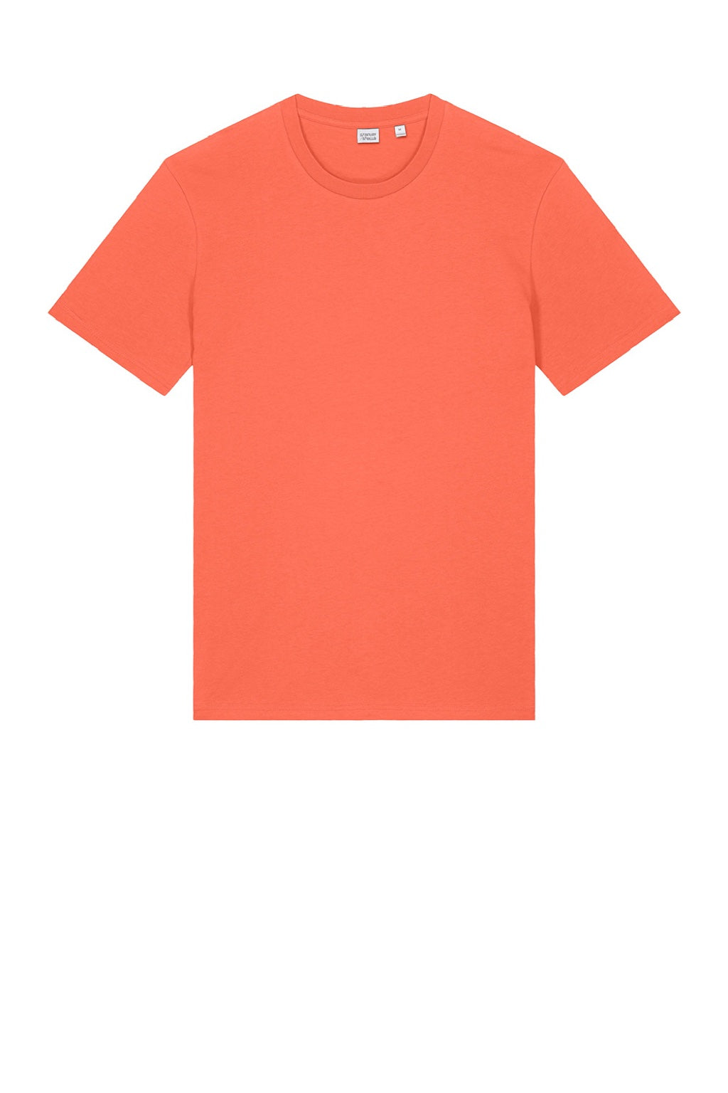 Stanley Stella SXU007 Mens Crafter Short Sleeve Crewneck T-Shirt Fiesta Orange Flat Front