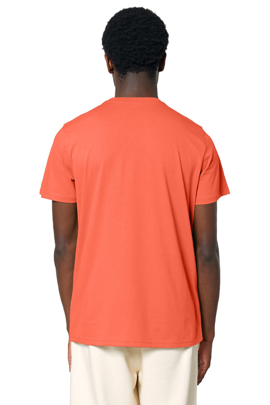 Stanley Stella SXU007 Mens Crafter Short Sleeve Crewneck T-Shirt Fiesta Orange Model Back