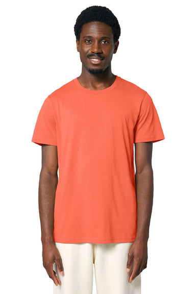 Stanley Stella SXU007 Mens Crafter Short Sleeve Crewneck T-Shirt Fiesta Orange Model Front