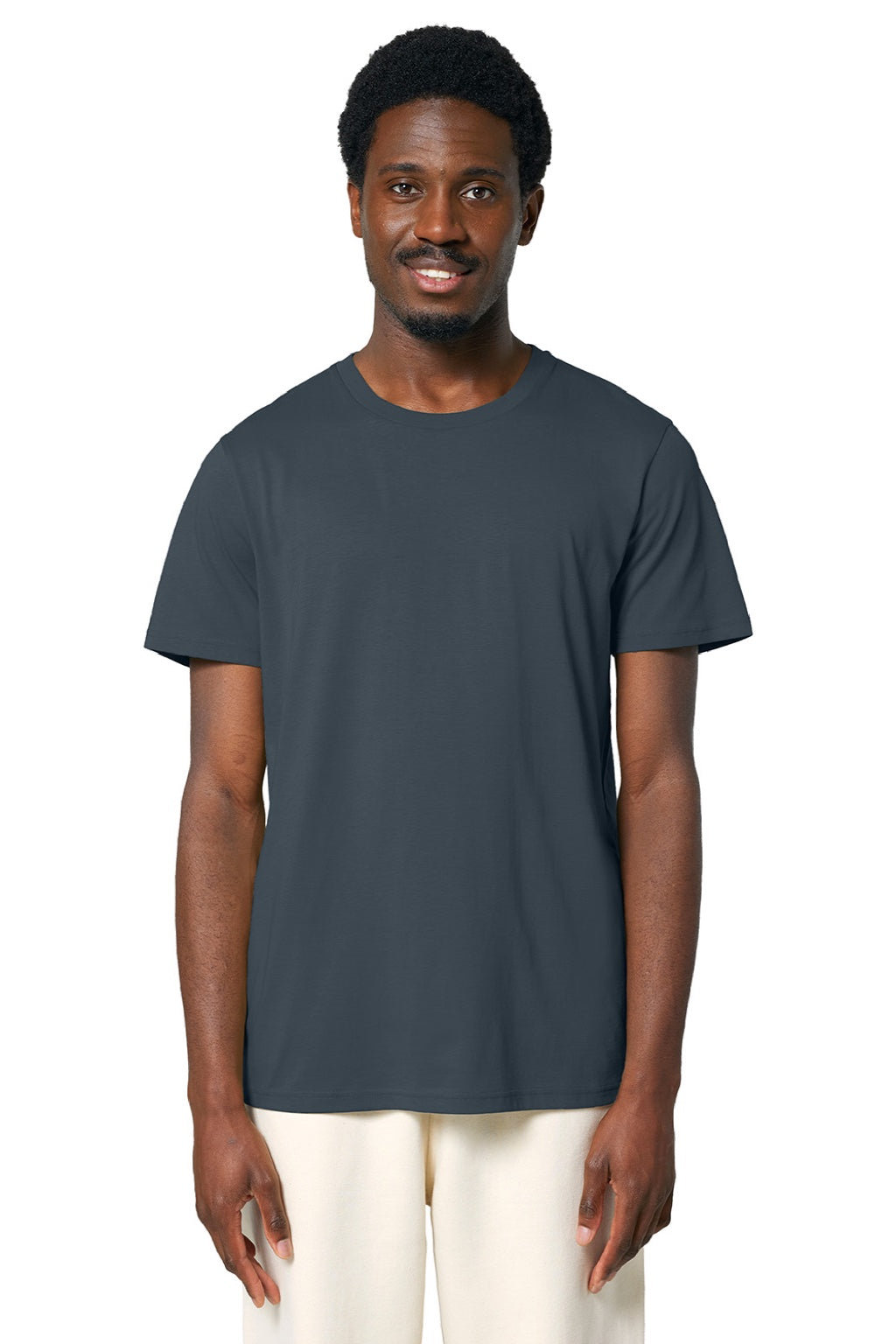 Stanley Stella SXU007 Mens Crafter Short Sleeve Crewneck T-Shirt India Ink Grey Model Front