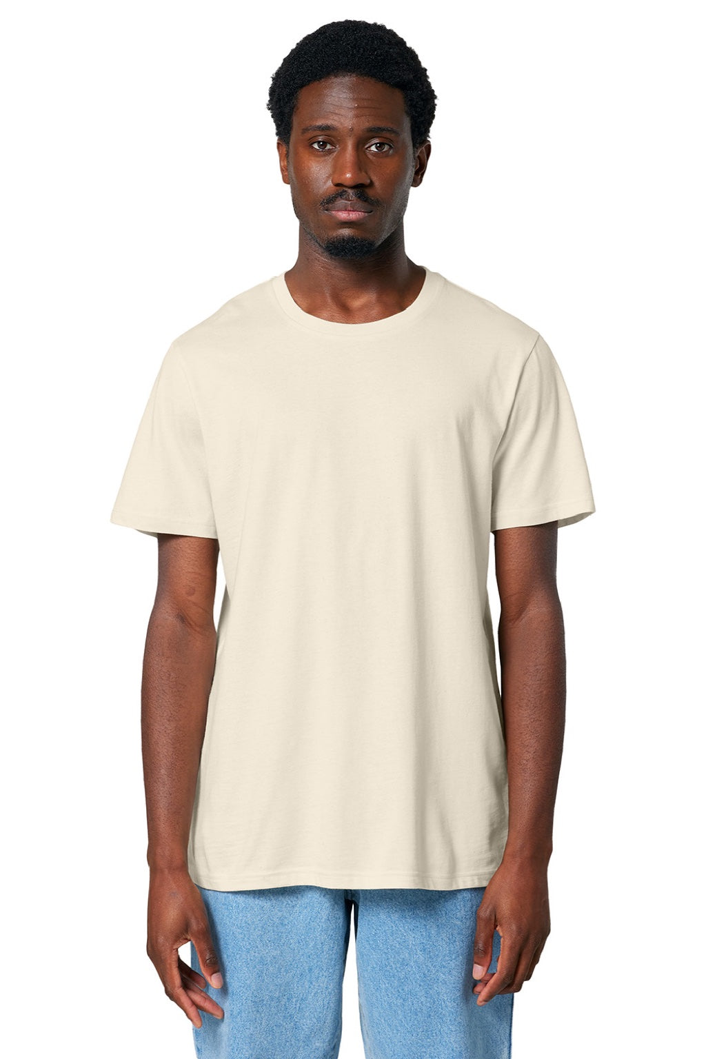 Stanley Stella SXU007 Mens Crafter Short Sleeve Crewneck T-Shirt Natural Raw Model Front
