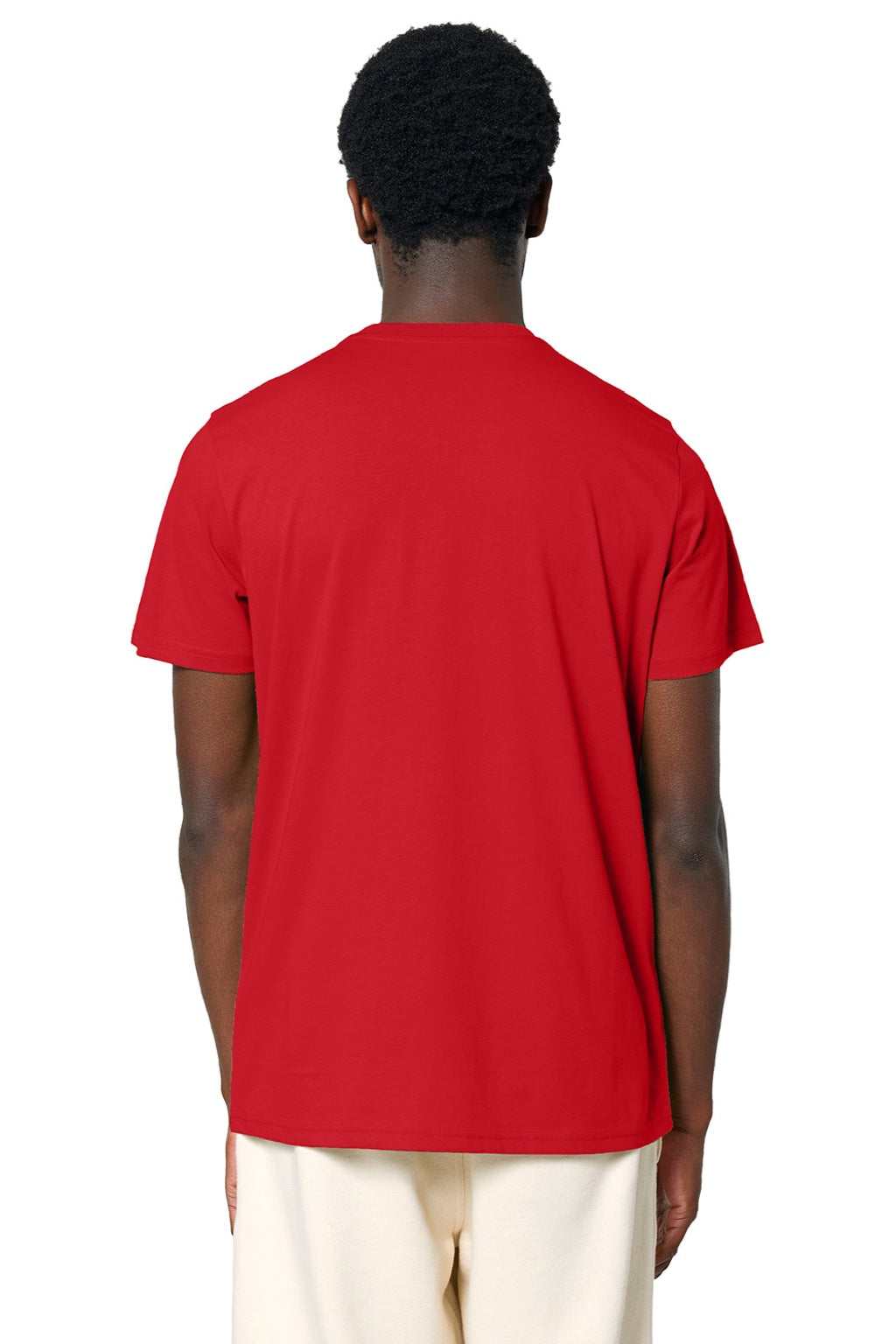 Stanley Stella SXU007 Mens Crafter Short Sleeve Crewneck T-Shirt Red Model Back