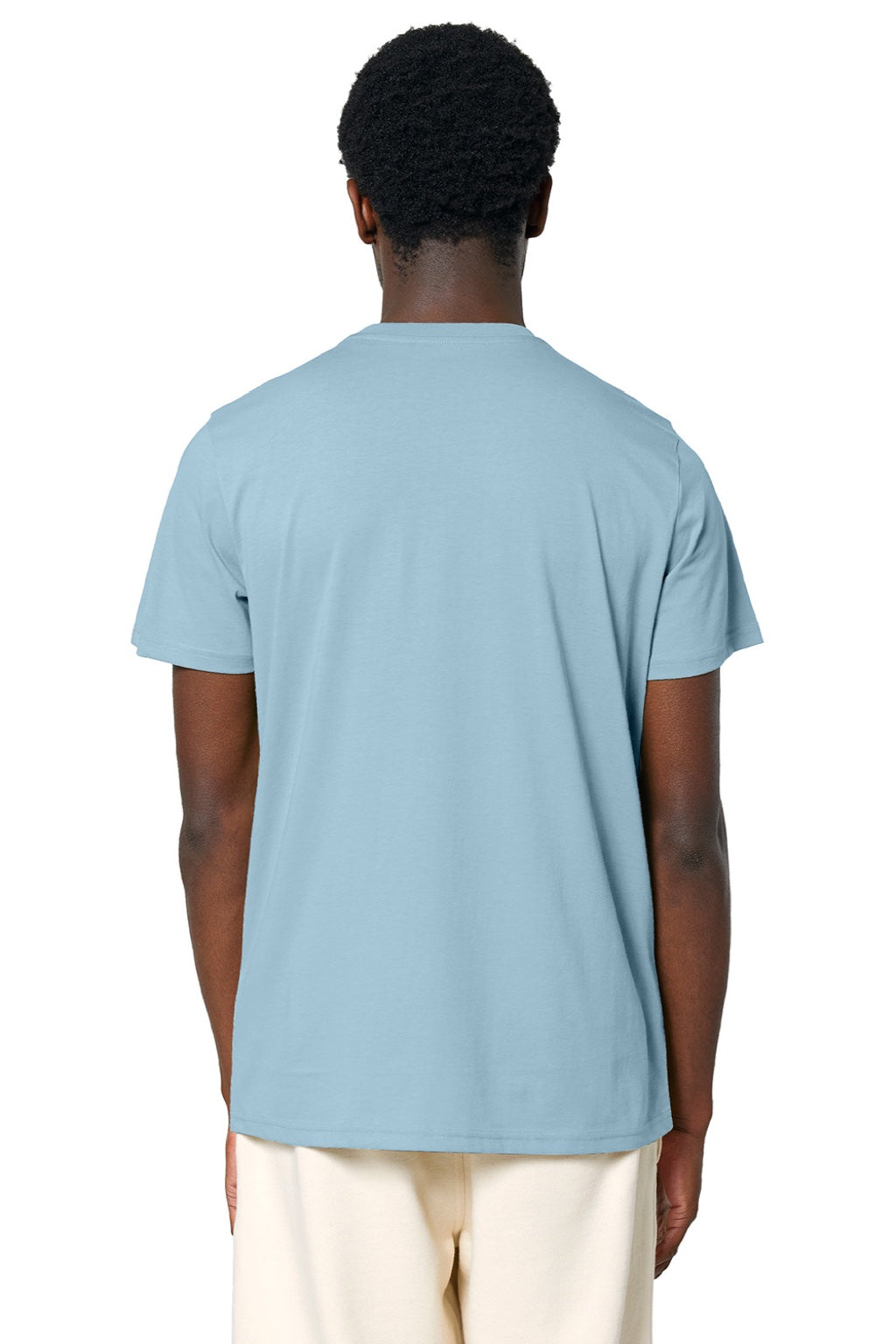 Stanley Stella SXU007 Mens Crafter Short Sleeve Crewneck T-Shirt Sky Blue Model Back