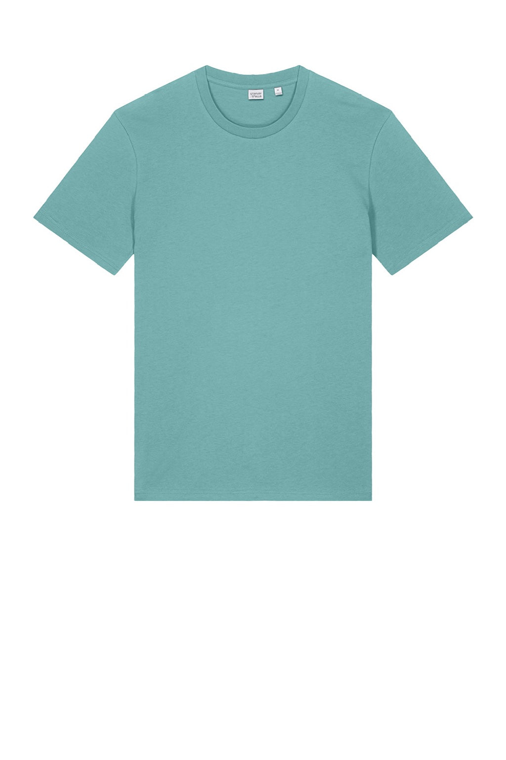 Stanley Stella SXU007 Mens Crafter Short Sleeve Crewneck T-Shirt Monstera Teal Blue Flat Front