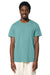 Stanley Stella SXU007 Mens Crafter Short Sleeve Crewneck T-Shirt Monstera Teal Blue Model Front