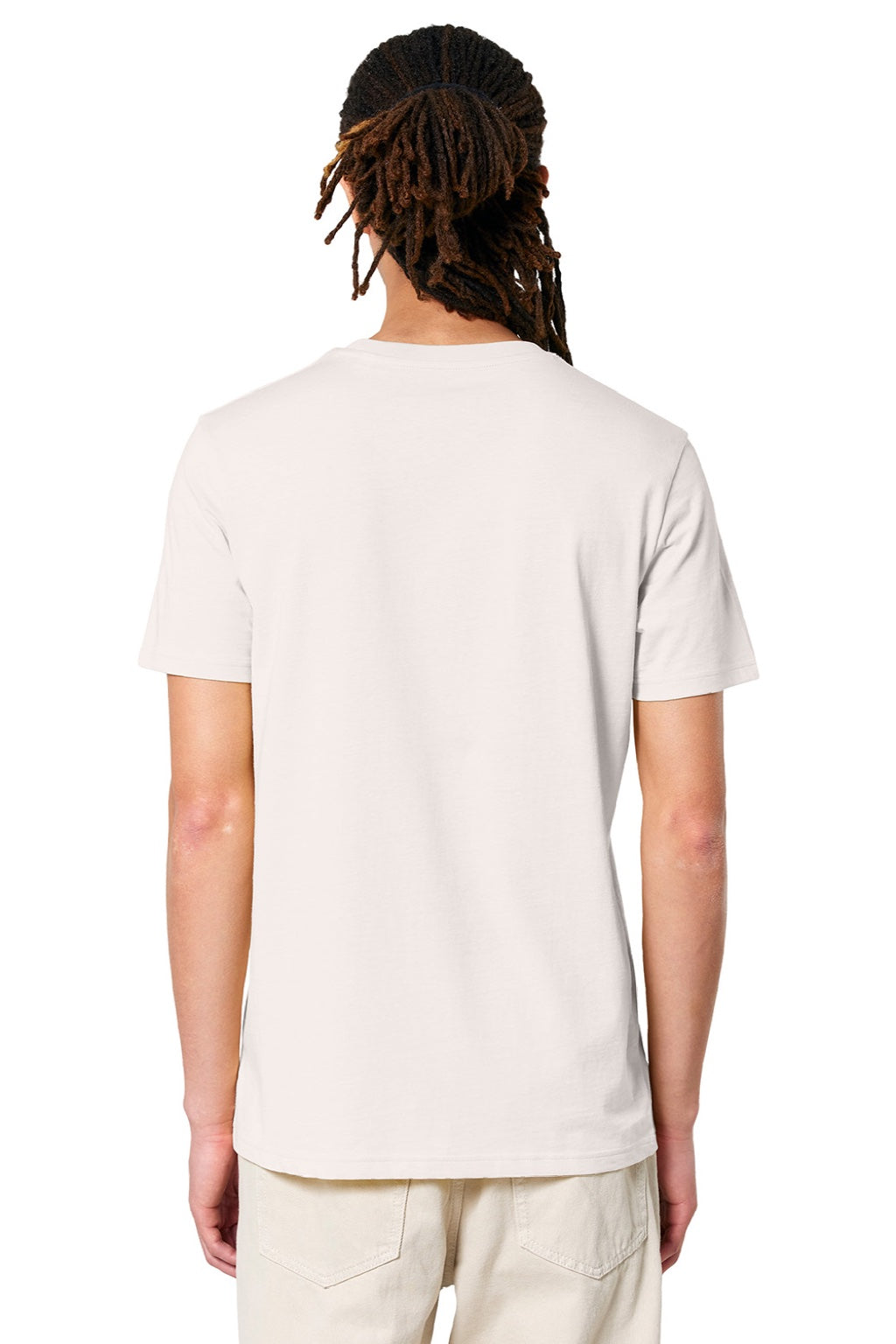 Stanley Stella SXU007 Mens Crafter Short Sleeve Crewneck T-Shirt Vintage White Model Back