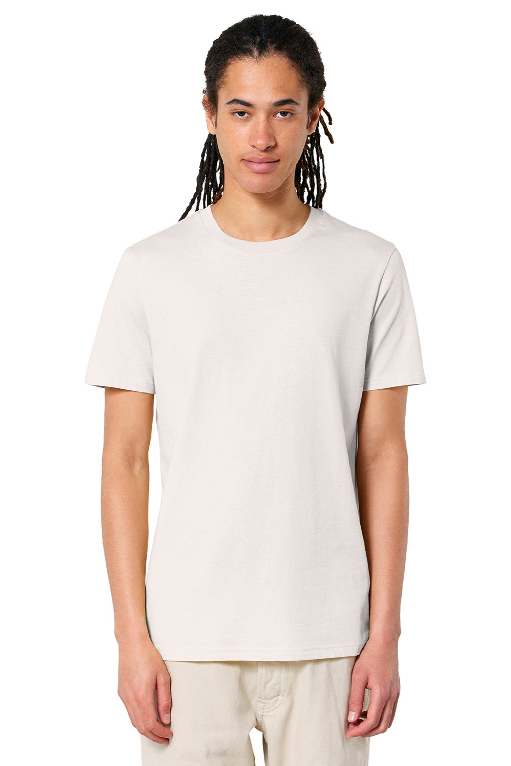 Stanley Stella SXU007 Mens Crafter Short Sleeve Crewneck T-Shirt Vintage White Model Front