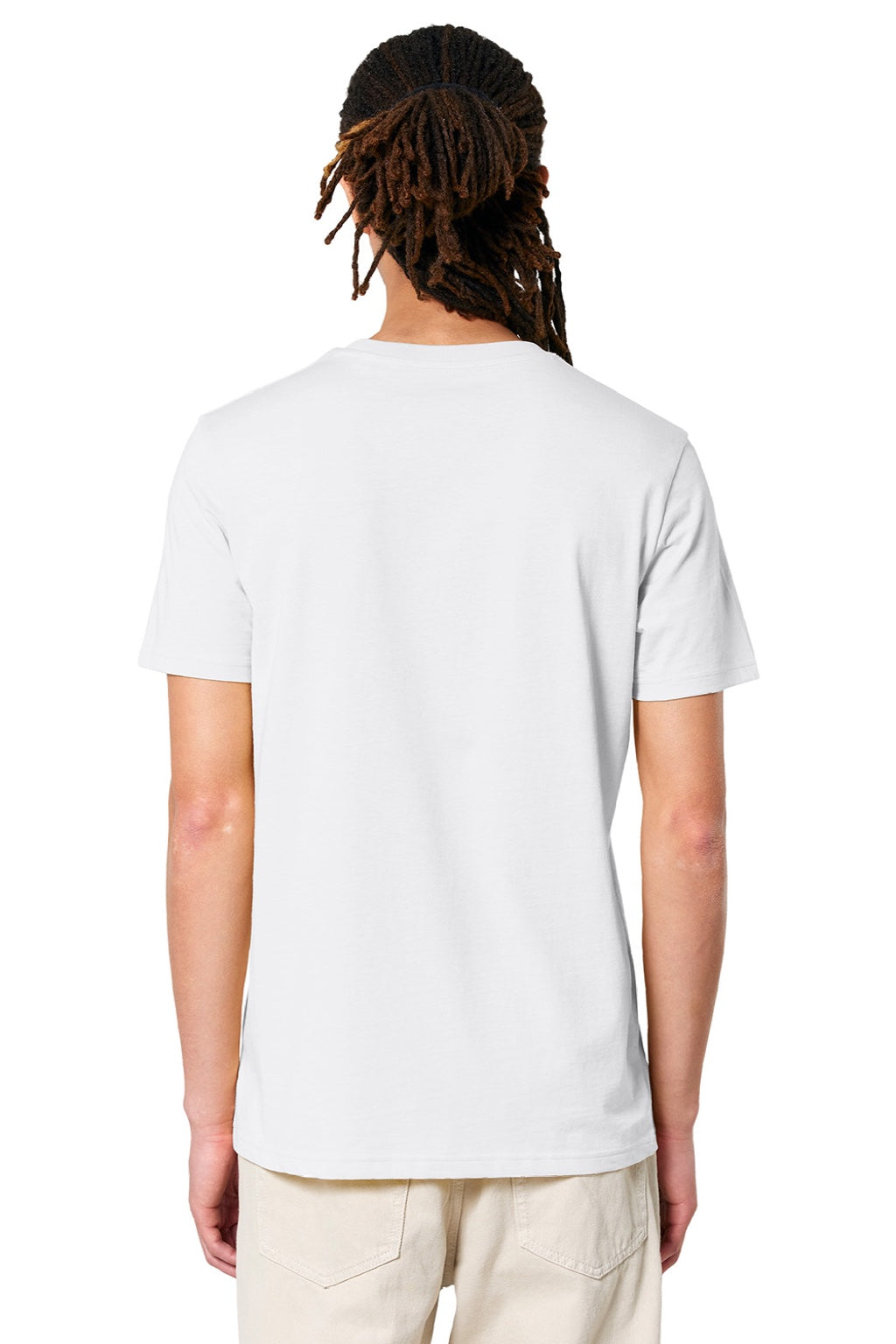 Stanley Stella SXU007 Mens Crafter Short Sleeve Crewneck T-Shirt White Model Back