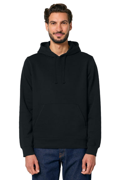 Stanley Stella SXU009 Mens Drummer 2.0 Hooded Sweatshirt Hoodie w/ Pouch Pocket Black Model Front