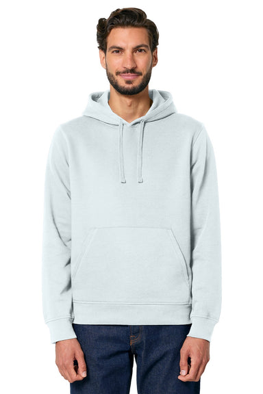 Stanley Stella SXU009 Mens Drummer 2.0 Hooded Sweatshirt Hoodie w/ Pouch Pocket Ice Blue Model Front