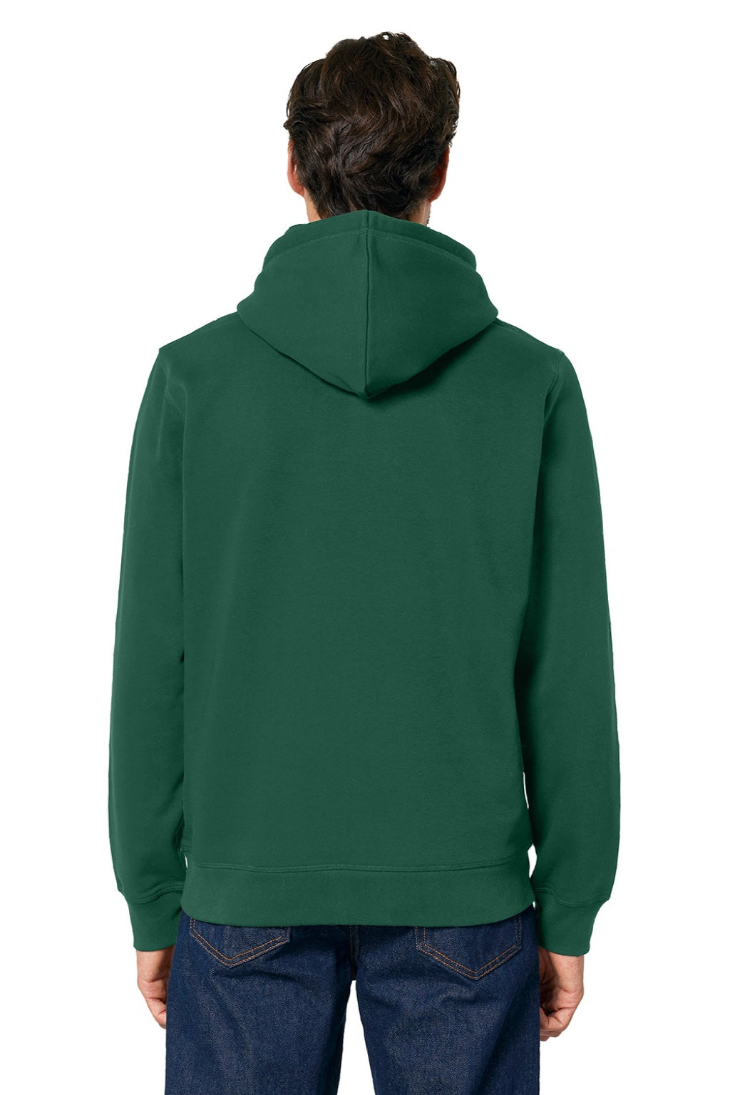 Stanley Stella SXU009 Mens Drummer 2.0 Hooded Sweatshirt Hoodie w/ Pouch Pocket Bottle Green Model Back