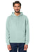 Stanley Stella SXU009 Mens Drummer 2.0 Hooded Sweatshirt Hoodie w/ Pouch Pocket Caribbean Blue Model Front