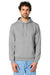 Stanley Stella SXU009 Mens Drummer 2.0 Hooded Sweatshirt Hoodie w/ Pouch Pocket Heather Grey Model Front