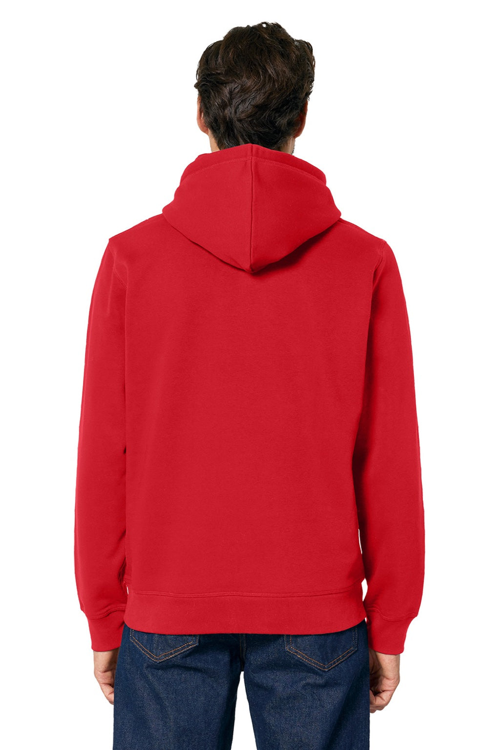 Stanley Stella SXU009 Mens Drummer 2.0 Hooded Sweatshirt Hoodie w/ Pouch Pocket Red Model Back