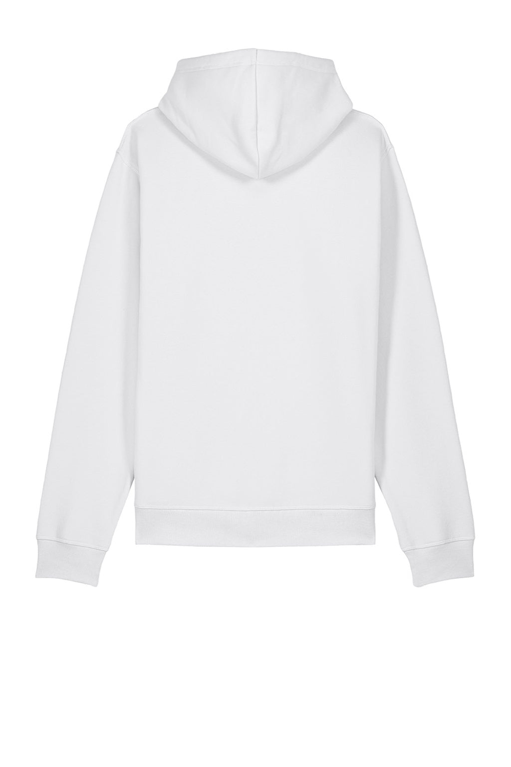 Stanley Stella SXU009 Mens Drummer 2.0 Hooded Sweatshirt Hoodie w/ Pouch Pocket White Flat Back