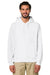 Stanley Stella SXU009 Mens Drummer 2.0 Hooded Sweatshirt Hoodie w/ Pouch Pocket White Model Front