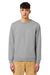 Stanley Stella SXU010 Mens Roller Crewneck Sweatshirt Heather Grey Model Front
