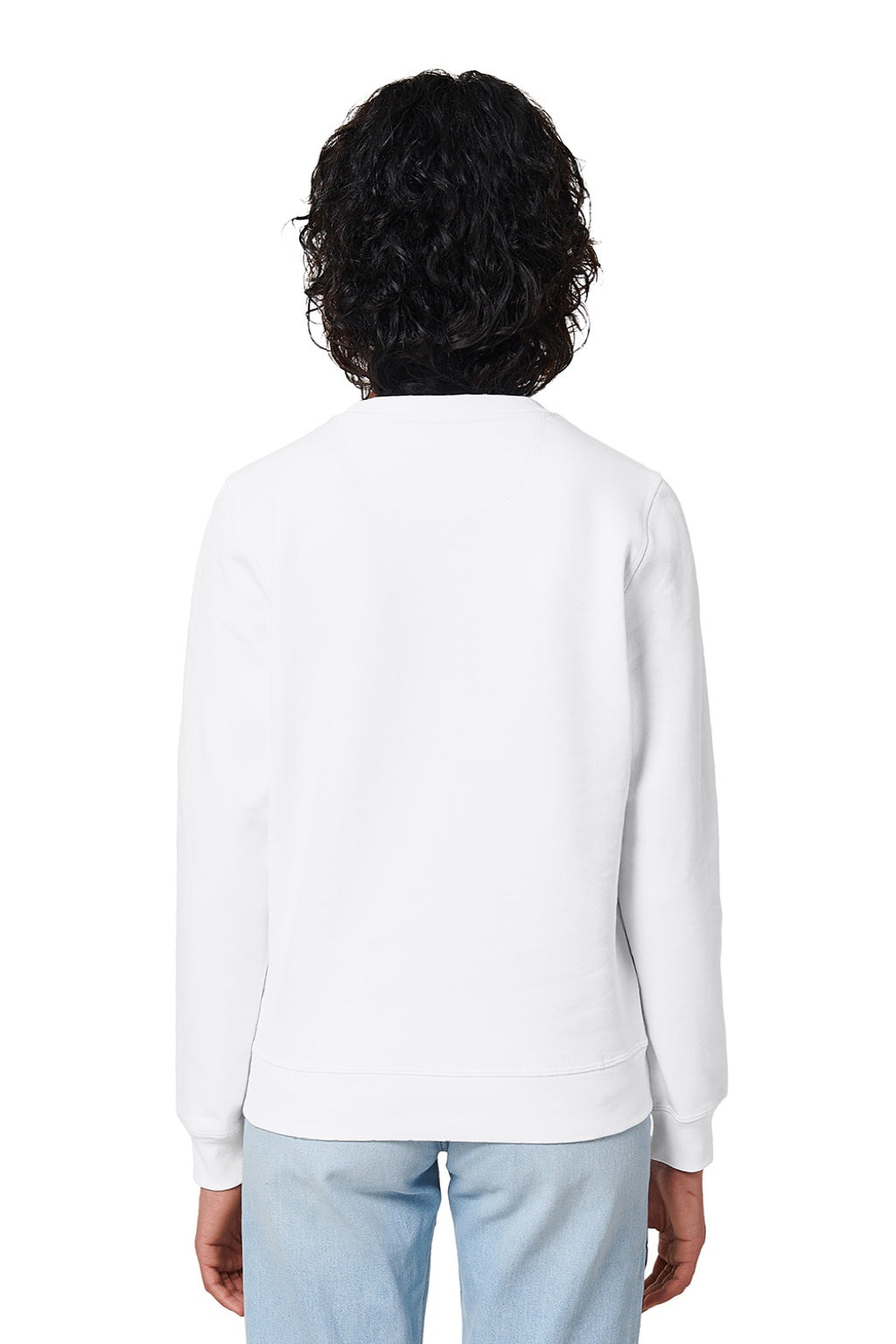 Stanley Stella SXU010 Mens Roller Crewneck Sweatshirt White Model Back