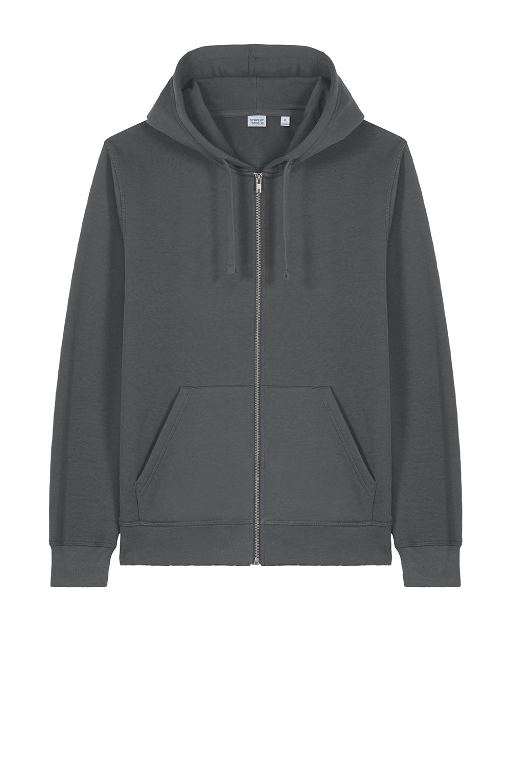 Stanley Stella SXU011 Mens Mixer Full Zip Hooded Sweatshirt Hoodie w/ Pockets Anthracite Grey Flat Front