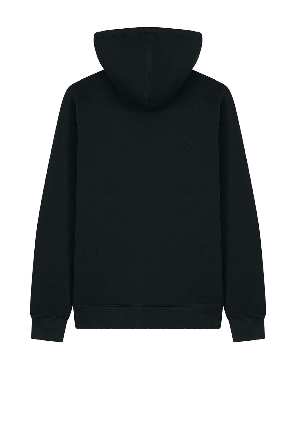 Stanley Stella SXU011 Mens Mixer Full Zip Hooded Sweatshirt Hoodie w/ Pockets Black Flat Back