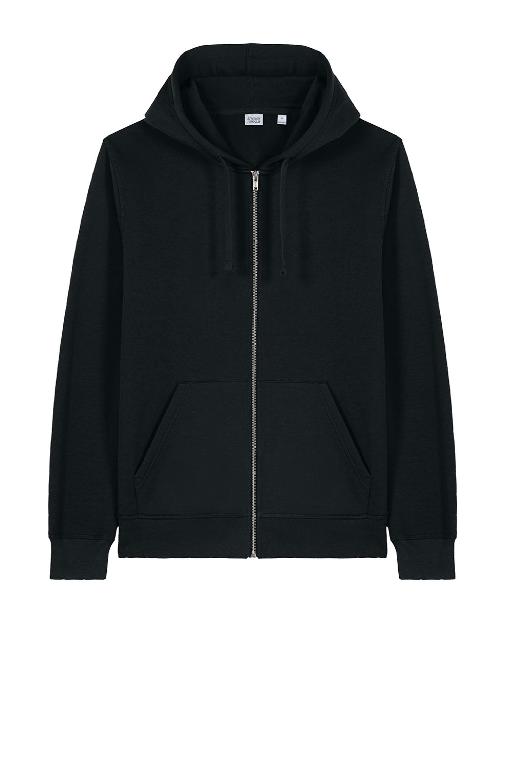 Stanley Stella SXU011 Mens Mixer Full Zip Hooded Sweatshirt Hoodie w/ Pockets Black Flat Front