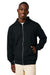 Stanley Stella SXU011 Mens Mixer Full Zip Hooded Sweatshirt Hoodie w/ Pockets Black Model Front