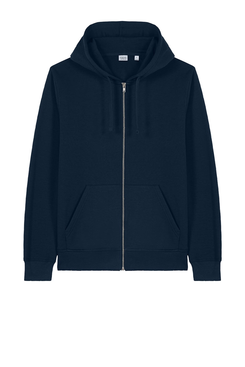 Stanley Stella SXU011 Mens Mixer Full Zip Hooded Sweatshirt Hoodie w/ Pockets French Navy Blue Flat Front