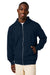 Stanley Stella SXU011 Mens Mixer Full Zip Hooded Sweatshirt Hoodie w/ Pockets French Navy Blue Model Front