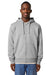 Stanley Stella SXU011 Mens Mixer Full Zip Hooded Sweatshirt Hoodie w/ Pockets Heather Grey Model Front