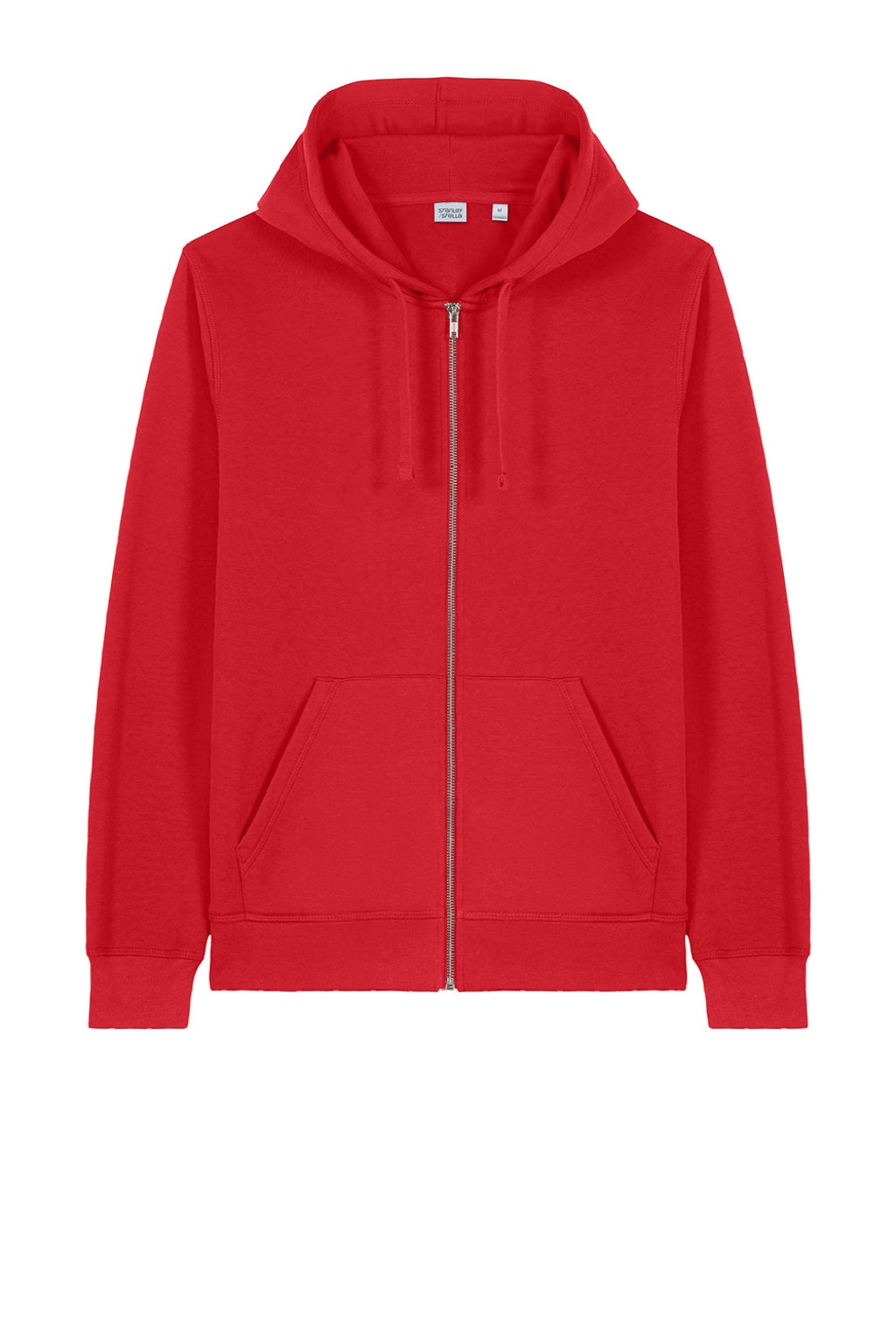 Stanley Stella SXU011 Mens Mixer Full Zip Hooded Sweatshirt Hoodie w/ Pockets Red Flat Front