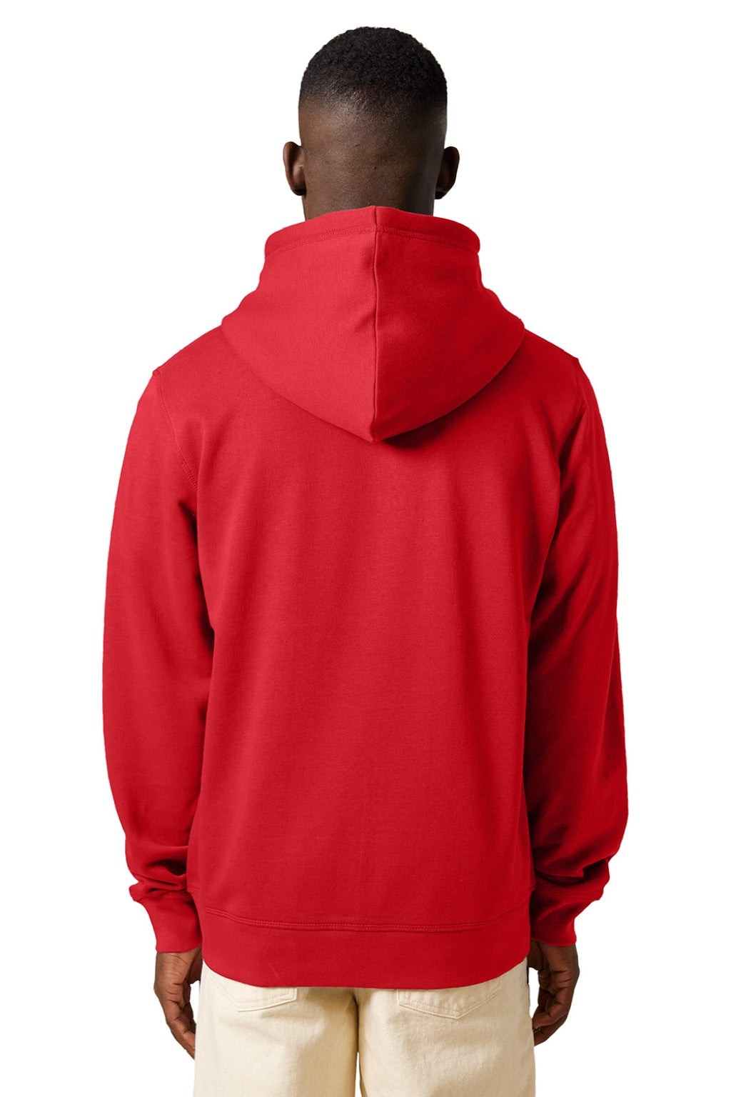 Stanley Stella SXU011 Mens Mixer Full Zip Hooded Sweatshirt Hoodie w/ Pockets Red Model Back