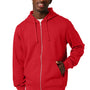 Stanley Stella Mens Mixer Full Zip Hooded Sweatshirt Hoodie w/ Pockets - Red