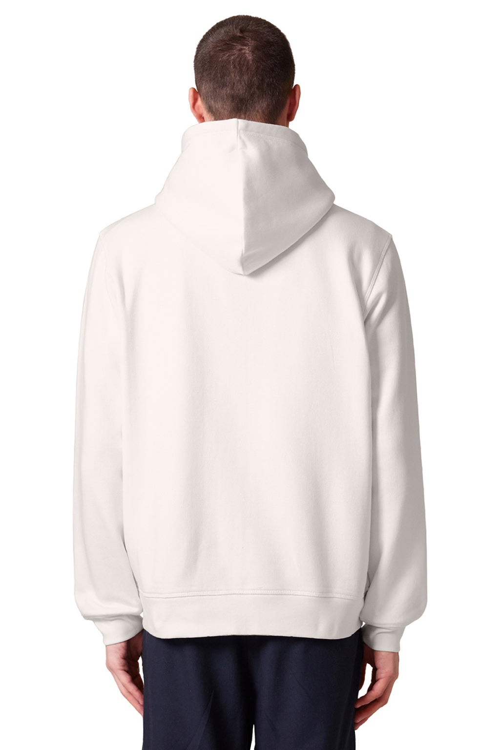 Stanley Stella SXU011 Mens Mixer Full Zip Hooded Sweatshirt Hoodie w/ Pockets Vintage White Model Back